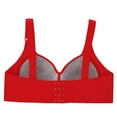 thumbnail image 4 of JSGEK Women's Full Coverage Wireless Bra Comfortable Breathable Push Up Padded Bra Soft Underwire Bra Black 36C Red L, 4 of 4