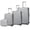 1 Tulum Silver, variant on MKF Tulum Luggage collection, 4 Pieces Set Polycarbonate Aluminum corner armor Fashion Travel Spinner Hardshell Lightweight Suitcase