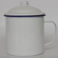 thumbnail image 3 of Taza cilíndrica de esmalte blanco puro engrosada de 6 a 12 cm, taza de té de hierro esmaltado retro nostálgico de estilo antiguo para la oficina y el hogar, 3 of 5