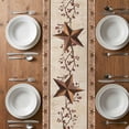 thumbnail image 4 of Table Runner 108 Inches Long for Kitchen Dining, Farmhouse Texas Star Brown Dresser Scarf Farmhouse, Dining Table Decorations for Wedding/Parties, Berry Vintage Wooden 13 x 108 In, 4 of 8