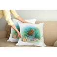 thumbnail image 3 of Ambesonne Ocean Throw Pillow Cover 2 Pack, Sea Turtles Underwater, 20", Green Brown, 3 of 6