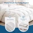 thumbnail image 5 of Dafinner Oversized Queen Size Organic Cotton Heavyweight 750 Fill-Power Goose Feather Down Comforter, Extra Fluffy Warmth, Thick Duvet Insert for Cold Sleepers, (98x98, White), 5 of 9