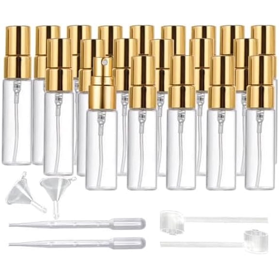 20 Pcs 3ml Clear Glass Mini Spray Bottle，Empty Sample Bottle Fine Mist Spray Bottles for Perfume, Travel Refillable Bottle (Clear, 3ml)