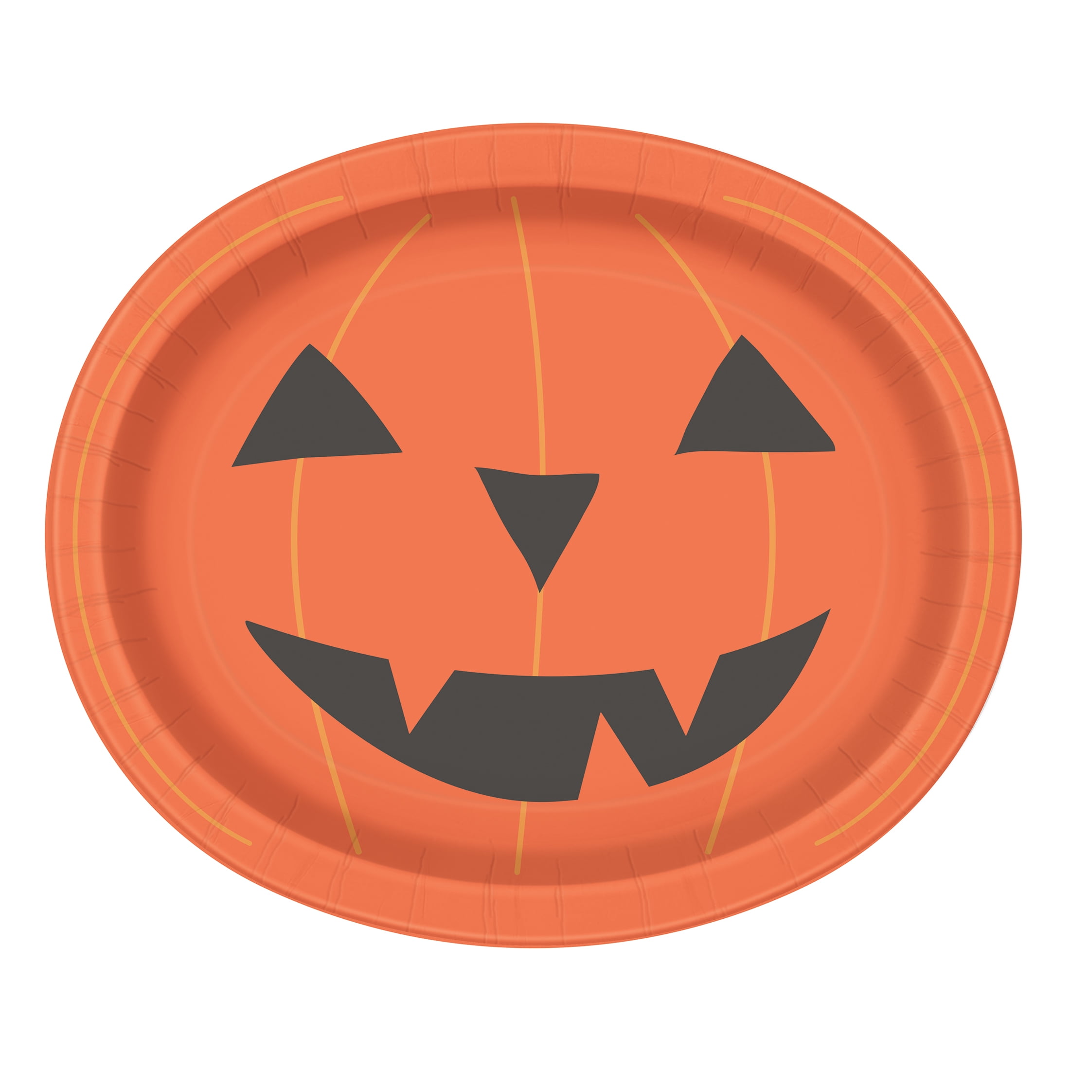 8 Count12 x 10IN Smiling Pumpkin Oval Plate by Way to Celebrate