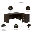 thumbnail image 3 of Pemberly Row 66W L Shaped Desk with Mobile File Cabinet in Mocha Cherry, 3 of 5