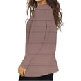 thumbnail image 7 of Craaazy Women's Casual Striped V-neck Long Sleeve Slim T-Shirts Gifts, 7 of 7