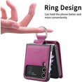 thumbnail image 2 of Phone Case for Samsung Galaxy Z Flip 3 5G 2021 with Card Slot Holder Wallet Cover and Ring Stand  Back Cell Mobile Accessories Protective Case for ZFlip3 Z3 Flip3 3Z Flip3case Purple, 2 of 16