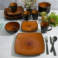 thumbnail image 5 of Gibson Soho Lounge Square 16-Piece Dinnerware Set - Amber, 5 of 7