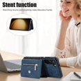 thumbnail image 5 of Dteck Crossbody Wallet Case for Samsung Galaxy S20 FE, RFID Blocking PU Leather Zipper Handbag Purse Flip Cover, Kickstand Folio Case with Card Slots Wrist Strap Lanyard,Blue, 5 of 10