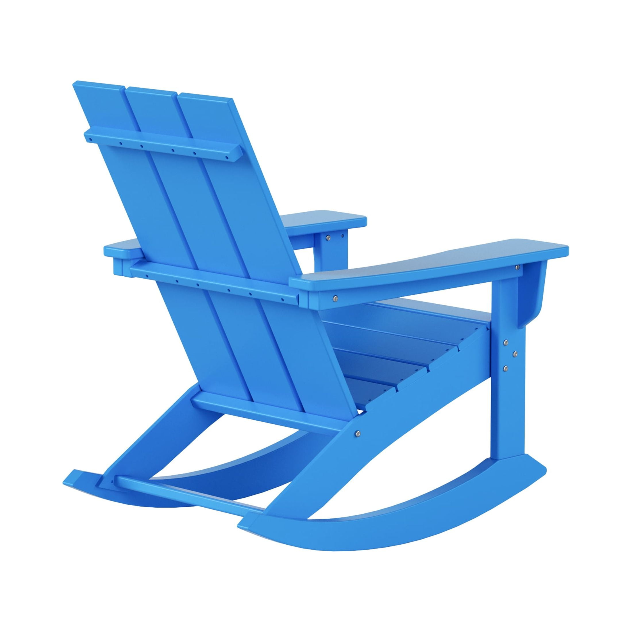 GARDEN Set of 2 Modern Plastic Outdoor Rocking Chairs for Patio Porch, Pacific Blue