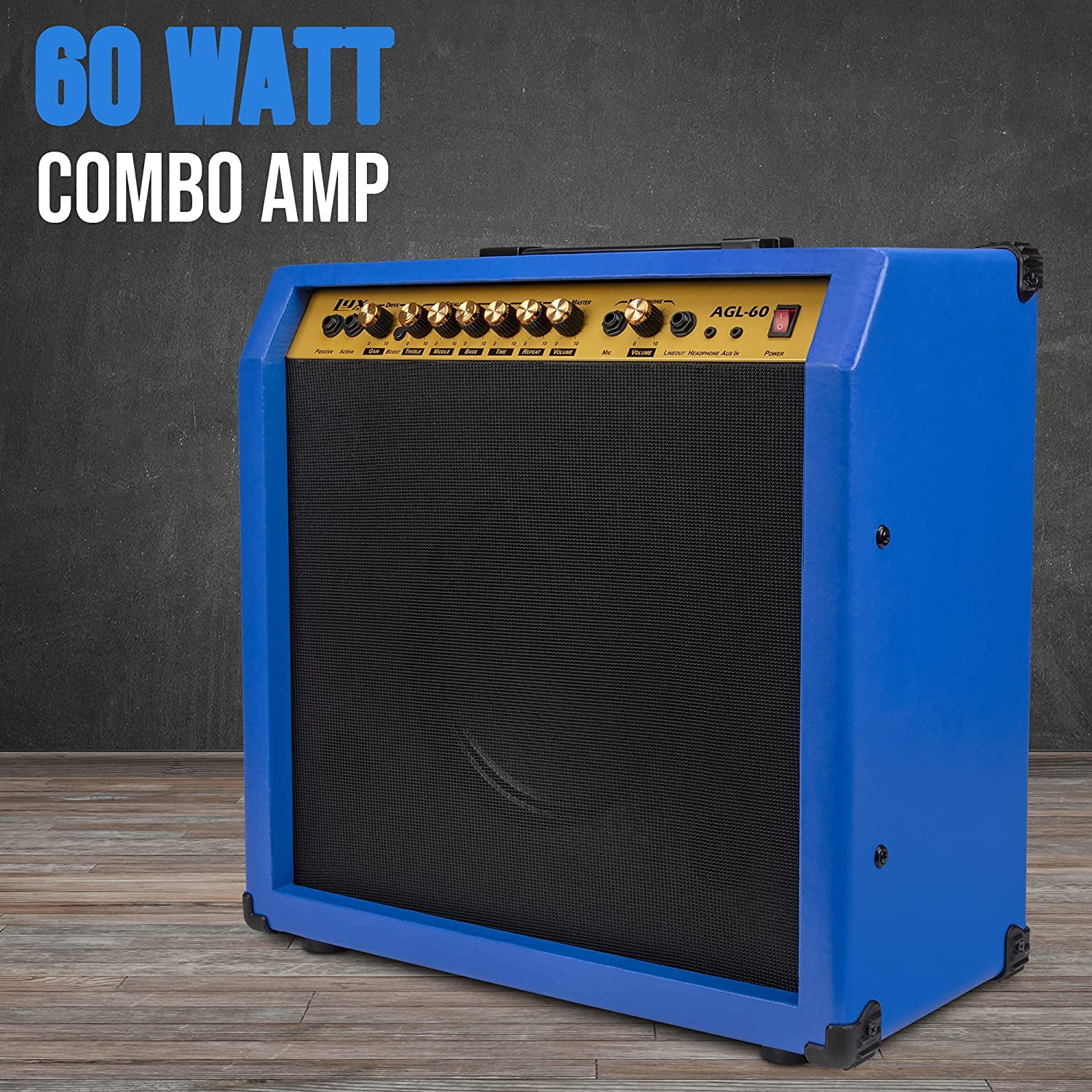LyxPro 60 Watt Wood Guitar Amp with Built-in Speaker