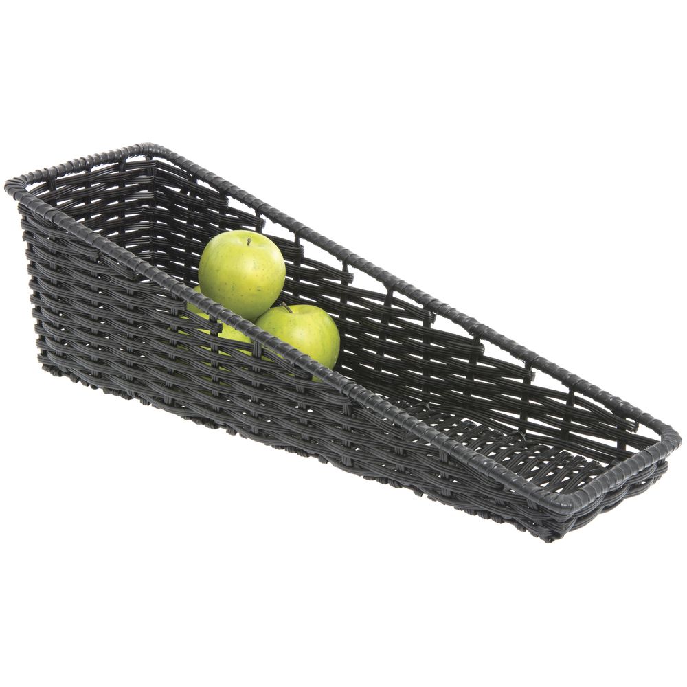 HUBERT® Black Tapered Storage Basket - 7 1/2"L x 24"D x 1 1/2" to 7"H