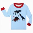 thumbnail image 4 of HCNTES Boys Pajamas Kids Boy Pajamas Set Toddler Fall Winter Sleepwear Graphic Cartoon Dinosaur Print Boys Long Sleeve Top Sleep Pants Set, 4 of 5