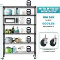 thumbnail image 6 of XF XINFENG 6 Tier Wire Shelving Unit 6000lbs Capacity Metal Storage Shelves with Wheels Height Adjustable Heavy Duty Steel Shelf for Kitchen Garage,48" W x 18" D x 72" H, Black, 6 of 9