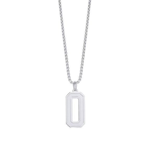 PAURO Men's Stainless Steel Number Necklaces 0 Athletes Number Pendant Simple Plain Sport Necklace Punk Jewelry