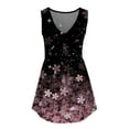 thumbnail image 6 of Usmixi Womens Tank Tops Beach Fashion Floral High Waist Pleated Hem Going out Tunic Vest Tops Summer Trendy Sunflower Print V-Neck Sleeveless Shirts Blouse Pink m, 6 of 7