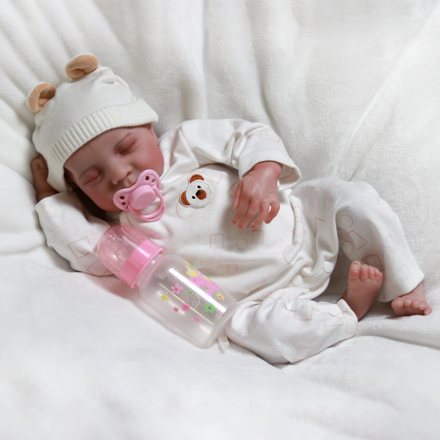 18 inch Lifelike Reborn Baby Dolls Handmade Real Life Newborn Girl Doll Soft Cloth Body Gift with Accessoreis