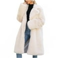 thumbnail image 5 of Qetyuw Womens Faux Fur Long Coat Winter Warm Long Sleeve Open Front Coats Oversized Lapel Casual Chunky Jacket, 5 of 9