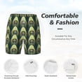 thumbnail image 6 of Picia Peacock Gold Feather pattern Mens Swim Trunks with Compression Liner Stretch Beach Shorts Quick Dry with Zipper Pockets No-Chafing Board Shorts-Large, 6 of 9