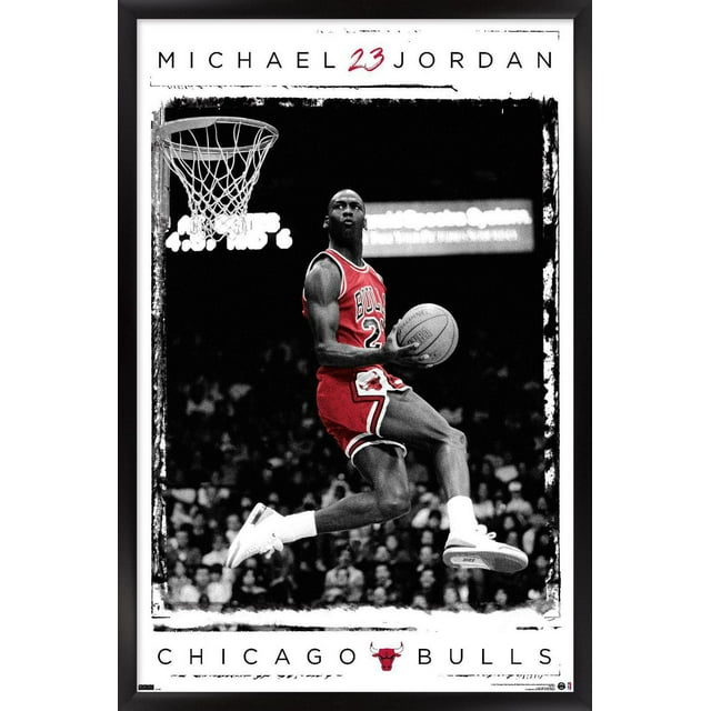 Michael Jordan - Dunk Wall Poster, 14.725" x 22.375" Framed
