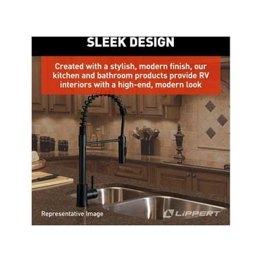 Lippert 2022109922 Coiled Pull-Down Kitchen Faucet - Black/Stainless Steel