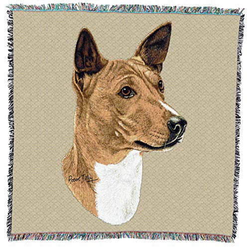Basenji Florals Smaller Scale Pure Breed Dog Pink Fleece Blanket Soft Warm Throws Blankets for Sofa Home Bed Car Travel Office Blanket 60 x 50Inch