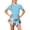 Blue, variant on Conairie Girls Swimsuit Set Two Piece Floral Print Short Sleeve Rash Guard Kids Swim Skirt Bathing Suit Breathable Outdoor Beach Swimwear Summer Sky Blue 7-8 Y