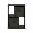 thumbnail image 4 of Furinno Viola Standing Storage Shelf with Two Storage Bins, Dark Oak/Black, 4 of 7