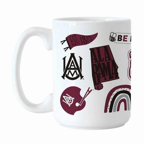 Logo Brands 103-C15M-63 Alabama A&M 15 oz Native Sublimated Mug
