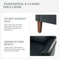 thumbnail image 4 of Vegan Leather Armchair Set of 2 Living Room Home Office Lounge Single Sofa Nailhead Rolled Arms Accent Chair Adult Navy, 4 of 6