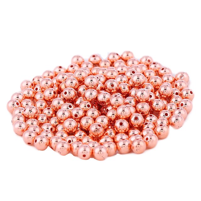 Matsuzay 200 Uds cuentas espaciadoras galvanizadas artesanía pequeña con agujero bola suelta artesanía accesorios adornos blanco Artesanía bronce rojo