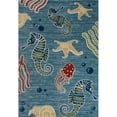 thumbnail image 1 of Art Carpet 841864117417 7 x 9 ft. Seaport Collection Deep Sea Woven Area Rug, Aqua, 1 of 1
