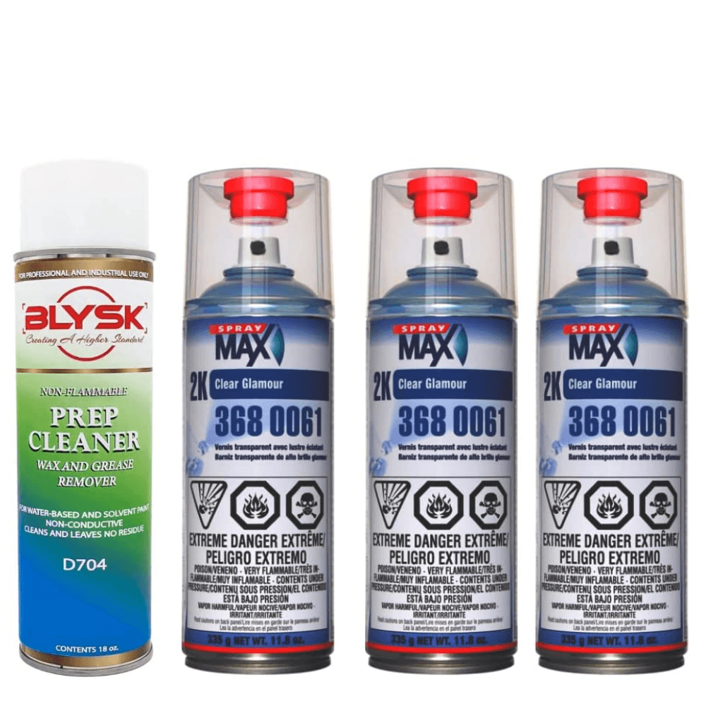 Blysk Bundle 4 Pack Spray Max 2K Clear GlamourBlysk Prep Cleaner for