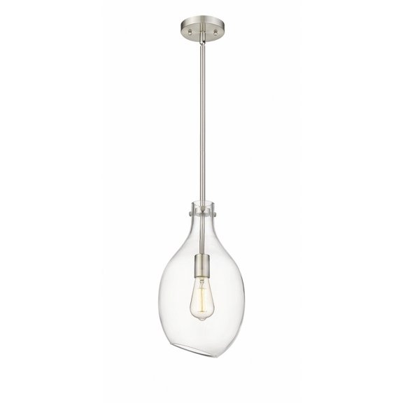 493-1S-SN-G552-9-LED-Innovations Lighting-Salem - 1 Light Mini Pendant In Industrial Style-16 Inches Tall and 8.5 Inches Wide Brushed Satin Nickel