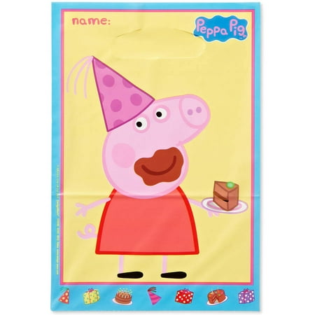 Peppa Pig Party Treat Bags, 9.25