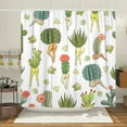 thumbnail image 2 of Beach Shower Curtain, Pink Flamingo Tropical Coastal Theme Shower Curtain, Blue Teal Sea Turtle Starfish Shell Ocean Sandy beach Nautical Shower Curtain for Bathroom with Hooks, 70X70IN, 2 of 5