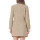 thumbnail image 3 of Conjunto de traje para mujer INSPIRE CHIC de 2 piezas, chaqueta corta de tweed a cuadros y falda, talla XL, color caqui, 3 of 6