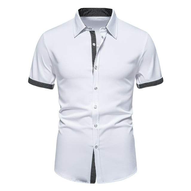 COM1950s Shorts pour Hommes, Chemises pour Hommes, Chemise Décontractée à Col Rabattu Boutons Manches Courtes, Chemise Boutonnée Hommes, Chemise Boutonnée Hommes, Chemises Décontractées Hommes