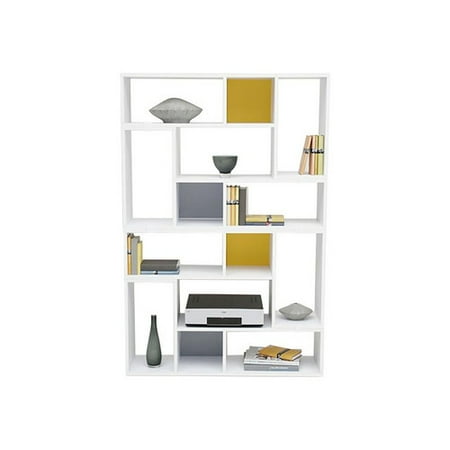 tetris shelf with an l shape white veneer color with a colored