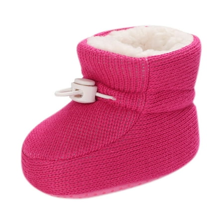 

kpoplk Toddler Boy Boots Fashion Toddler Colorful Little Girls Winter Warm Kids Baby Knitted Pre Walkers Boots For Toddler Boys(B)