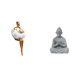 thumbnail image 1 of Escultura de resina de una chica estética y figura de Buda mono. Decoración creativa abstracta para oficina, hotel o patio. Coleccionable., 1 of 8