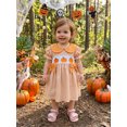 thumbnail image 5 of RUINIXCW Kids Toddler Baby Girls Halloween Dress Outfit Infant Baby Girls Summer Fall Plaid Dress Clothes Cute Pumpkin Ghost Embroidery Doll Collar Short Sleeve Dress, 5 of 9