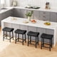 thumbnail image 5 of Sillas de Bar con Reposapiés - Juego de 2 Taburetes Modernos en Cuero Gris y Metal Blanco, Altura Counter, negro, 5 of 22