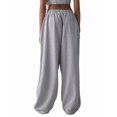 thumbnail image 3 of Women'S Drawstring Sweatpants Low Rise Baggy Wide Leg Pants with Pockets Gray XL, 3 of 8