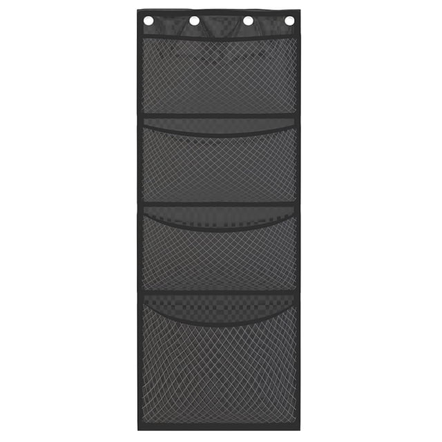 Door Hanging Toy Organizer 4 Layers Large Capacity Hanging Toy Storage Pockets Bag Black for Kids Room Black