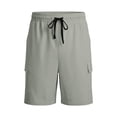 thumbnail image 4 of Mens Cotton Linen Shorts Casual Elastic Waist Drawstring Lightweight Summer Beach Cargo Shorts Light Gray S, 4 of 4