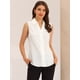 thumbnail image 5 of Camisa sin mangas para mujer Blusa casual con botones de un solo pecho Blanco S, 5 of 6
