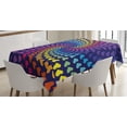 thumbnail image 1 of Ambesonne Colorful Tablecloth Rectangular Table Cover, Twirl of Hearts Retro, 52"x70", Multicolor, 1 of 3