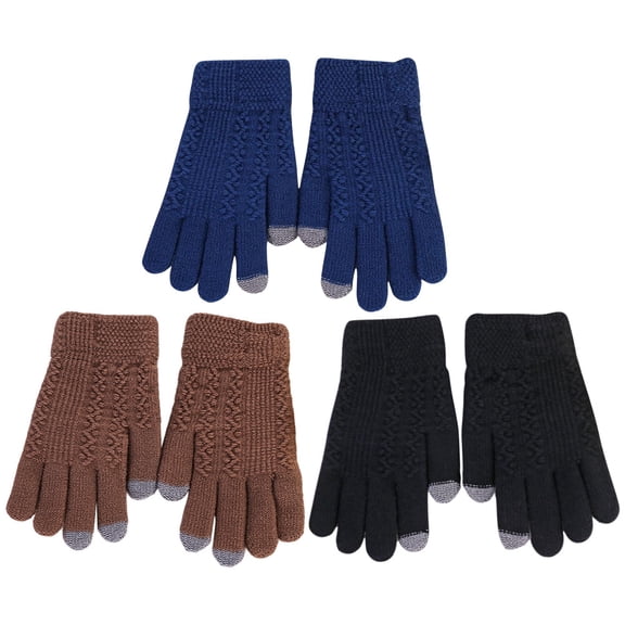 CATIEBYE Mens Winter Gloves Acrylic Navy Pairs