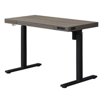 Pemberly Row 48" Electric Height Adjustable Wood Standing Desk in Gray Oak